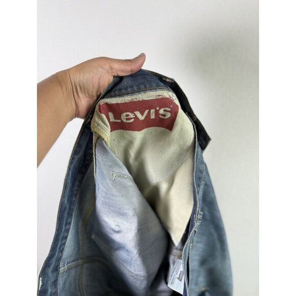 Levis 514 Jeans Men 36 X 30 Blue Slim Straight Droit Medium Wash Flap Pockets - Picture 9 of 12